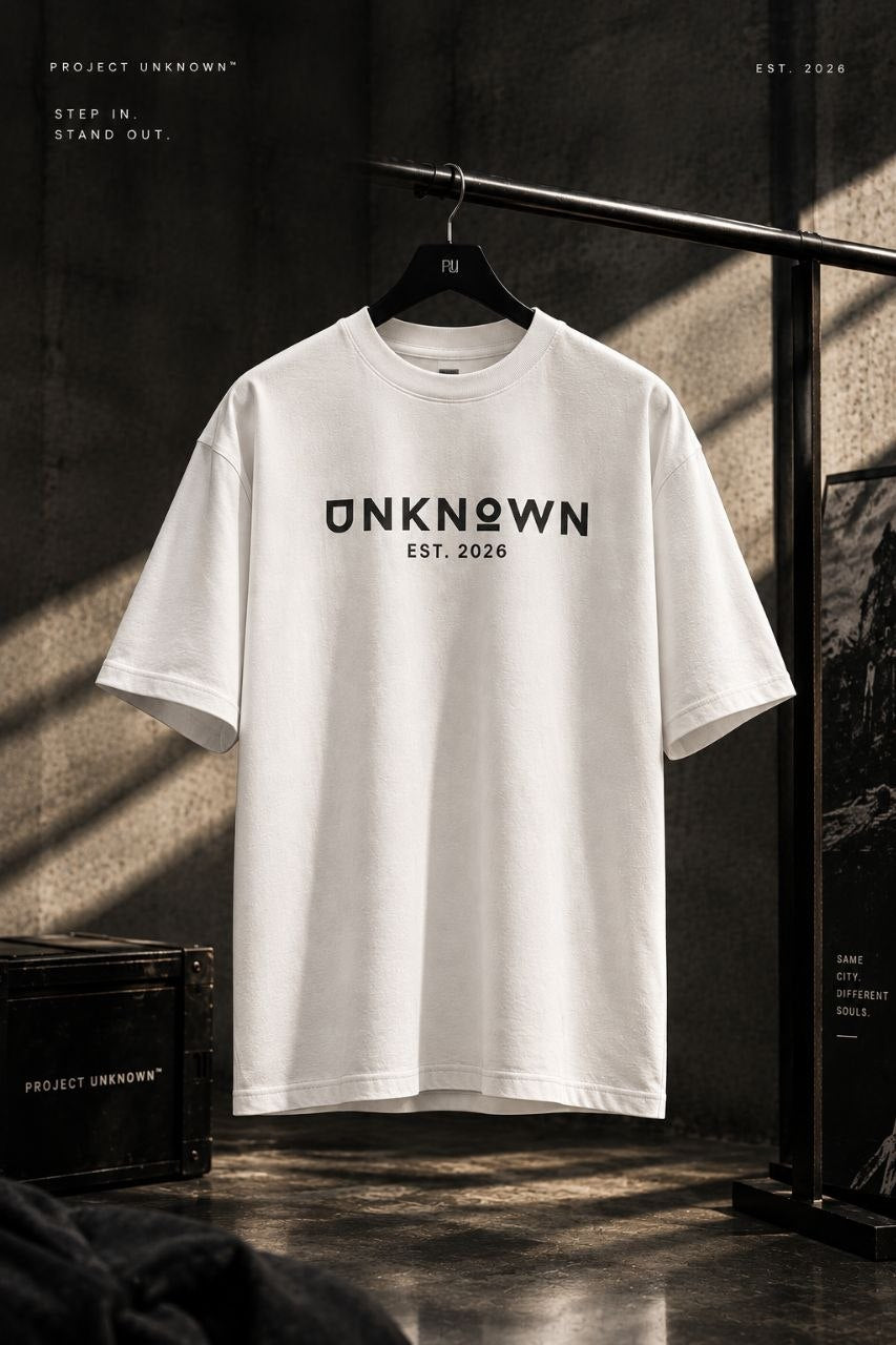 UNKNOWN TEE — WHITE (OVERSIZED TEE)